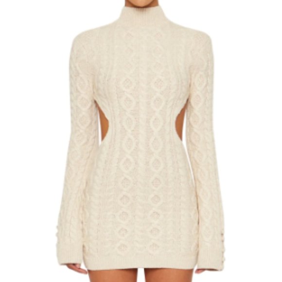 Danielle Guizo Turtleneck Backless Mini Dress- XS